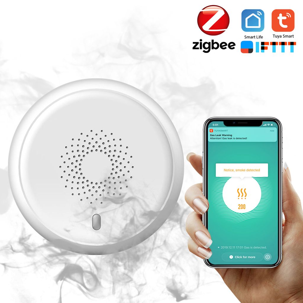 ZigBee Tuya Rauchmelder Rauchnetzalarm Arbeiten Sie mit Smart Life