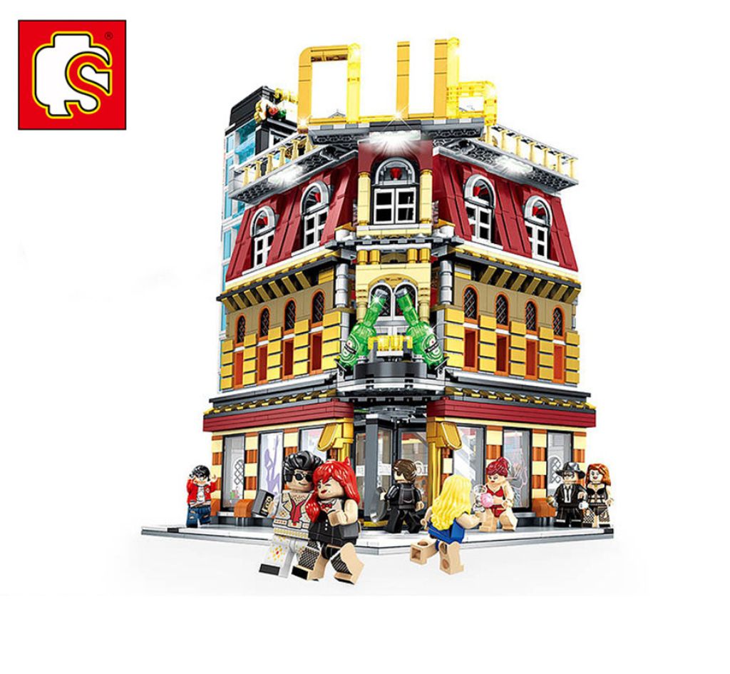 SEMBO Kunststoff Blöcke Laden Straße Gebäude Figur Spielzeug Geschenk Modell