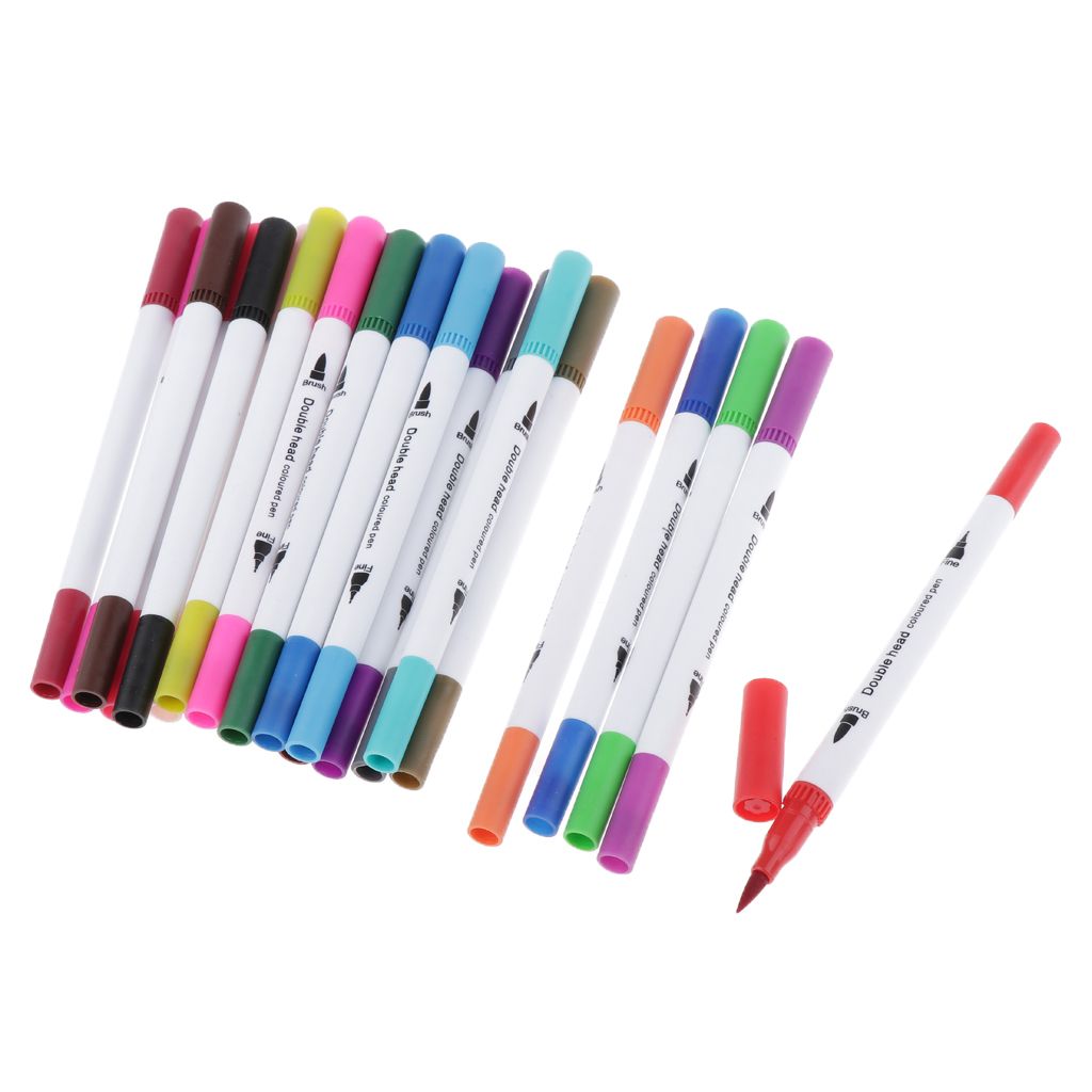 60 Stücke Aquarell Pinselstift Set Wasserfarbe Fasermaler Filzstifte 