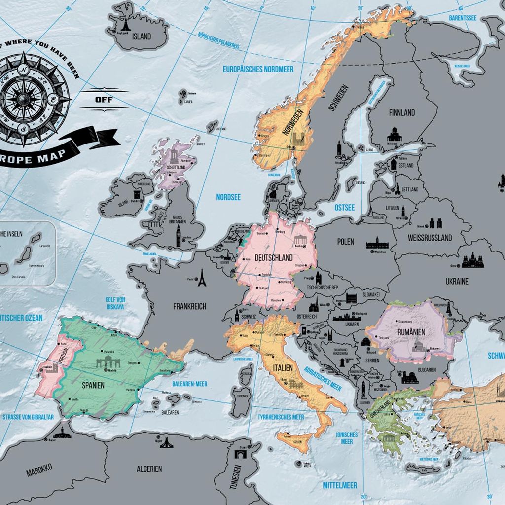 Europakarte Zum Rubbeln Scrape Off Europe Kaufland De