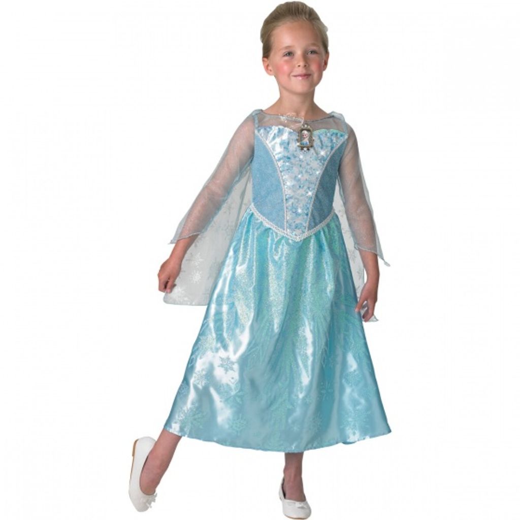 Eiskönigin Prinzessin Elsa Kleid Frozen Kostüm Eisprinzessin Set aus 4 Zubehör