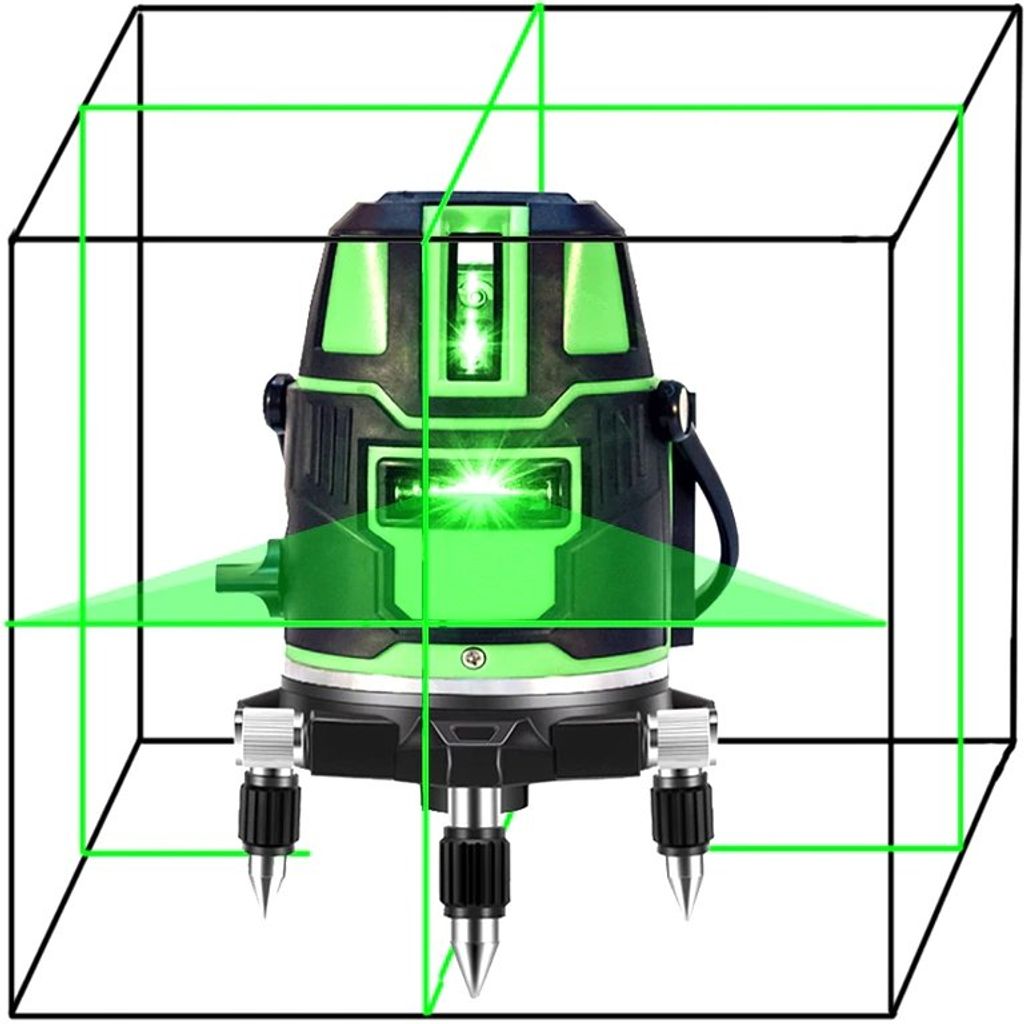 Baulaser 5 Line Laser Level 3D Kreuzlinienlaser Grün Rotationslaser Messwerkzeug