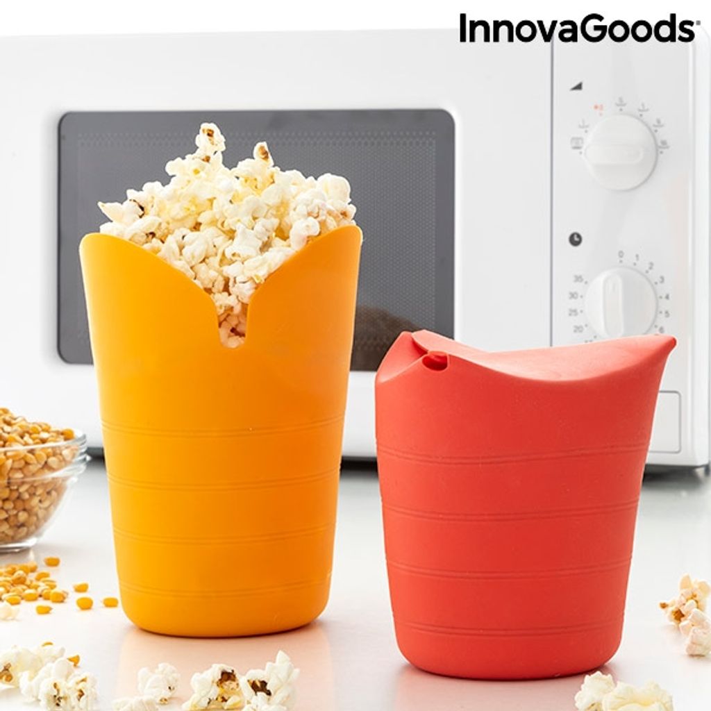 zusammenfaltbarer Popcorn Popper Zubereitung ohne /Öl 1 x Popcorn Maker Silikon f/ür Mikrowelle blau BPA-frei