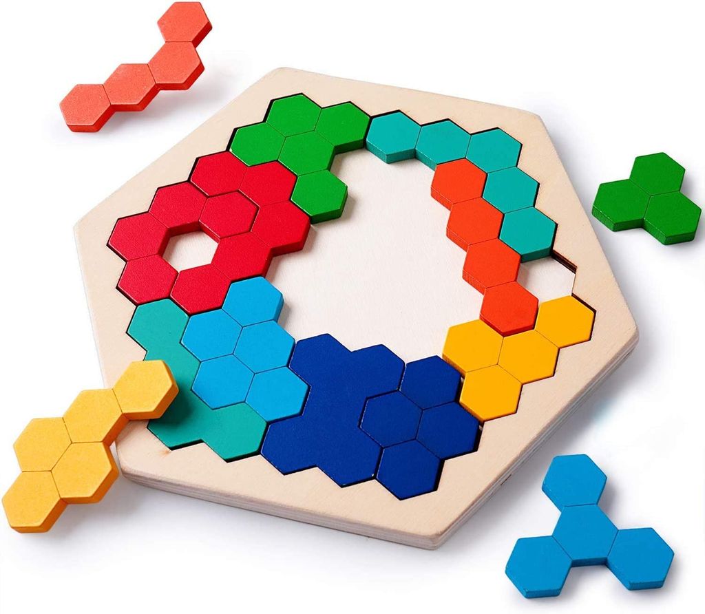 Holzpuzzle Tangram Puzzlespiel Knobelspiel Kinder Pädagogisches Spielzeug