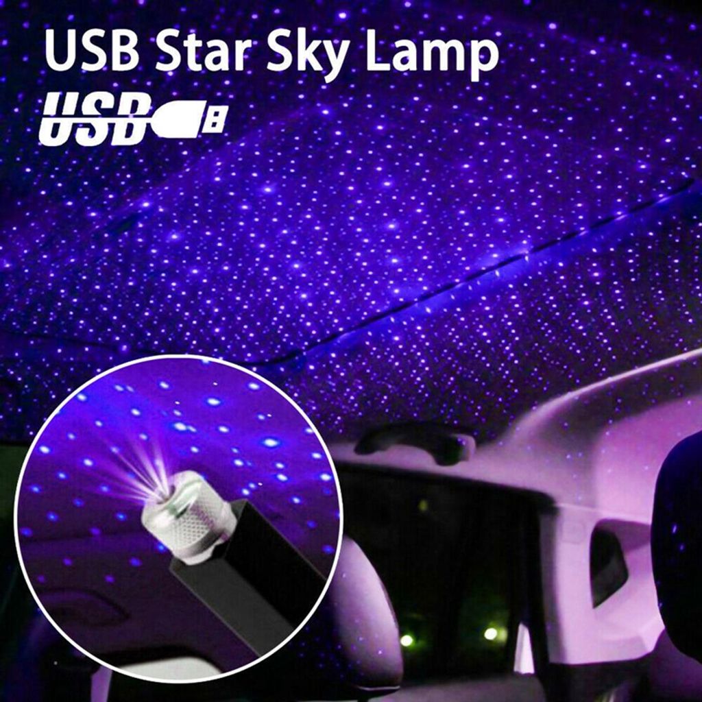 USB Auto Atmosphäre Lampe Innenraum Umgebungslicht LED Projektor Sternenhimmel