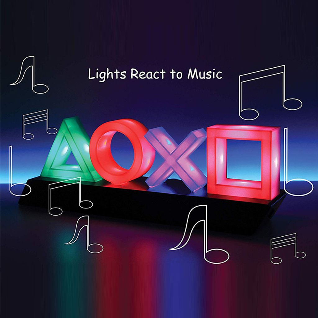 5V Playstation Lampe Stimmenkontrolle Symbole Icon Licht LED Leuchte USB Licht