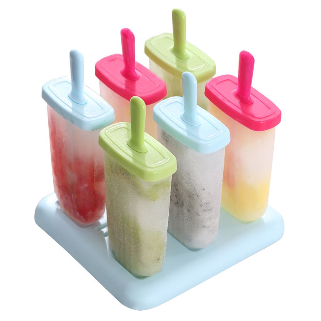 Eis am Stiel Form 6 St/ück Lebensmittelqualit/ät Silikon Popsicle Form leicht zu entfernen Eis Pop Formen Wiederverwendbare Eiscreme Form BPA-frei Eis Lutscher Maker