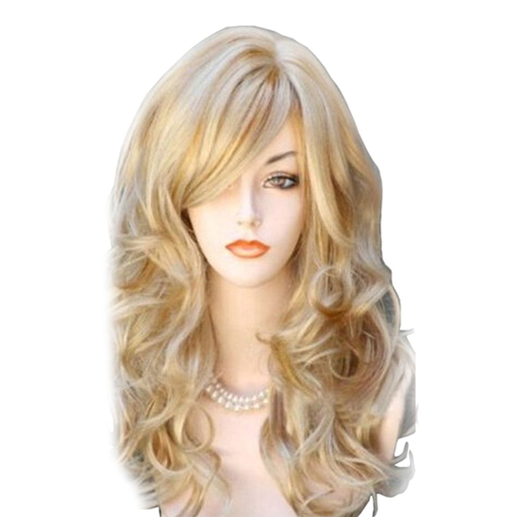 Damen Perücke Langhaar Haarteile Glatt volle Wig Faschingskostüm Cosplay 80 cm