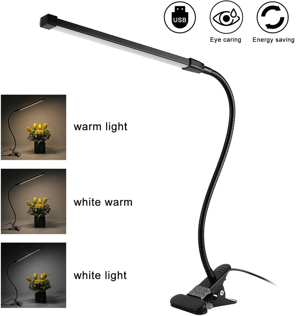 LED Schreibtischlampe Tischlampe Dimmbar Leselampe USB Leuchte Touch Flexibel