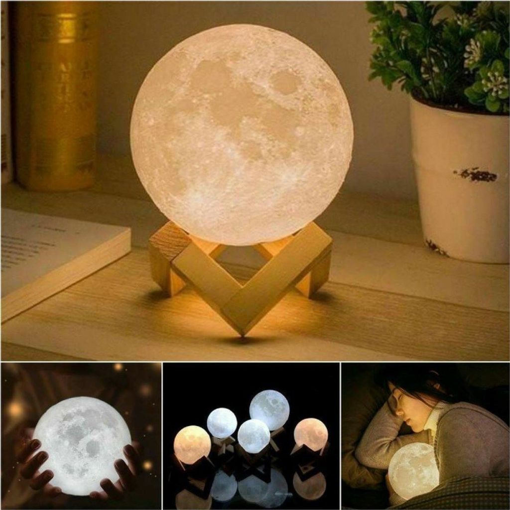 3D LED Mond Lampe Nachtlicht Nachttischlampe Dimmbare Touch Lampe für Wohnzimmer