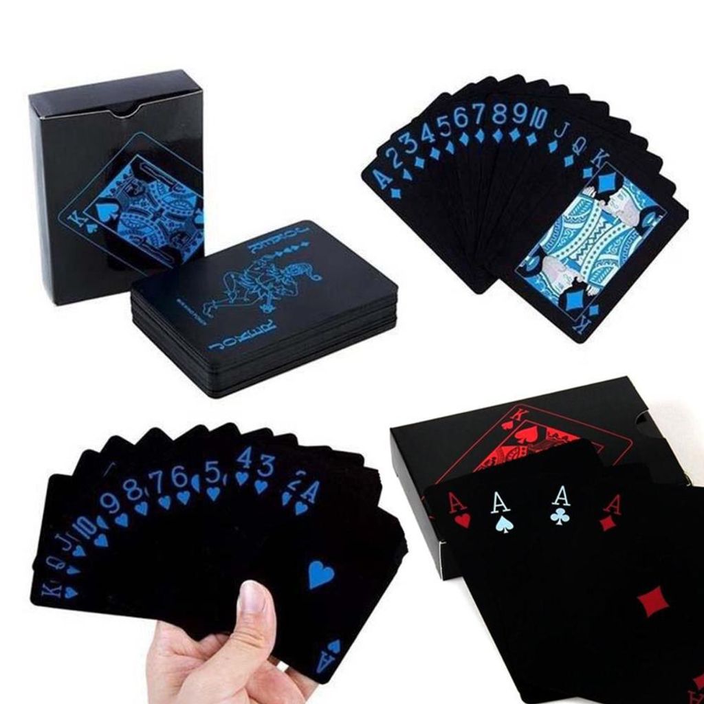 Schwarz Kunststoff PVC Poker Wasserdichte Magic Spielkarten Tisch Spiel YR