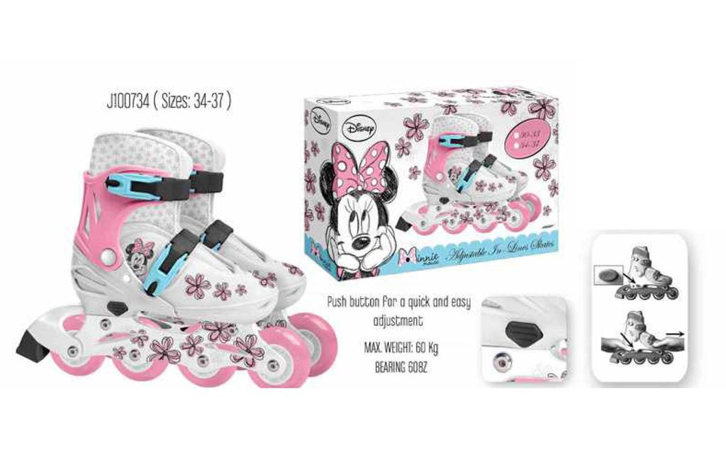 Kinder Inliner Inline Skates Rollschuhe Gr 34-35-36-37 Minnie Maus Mouse Disney