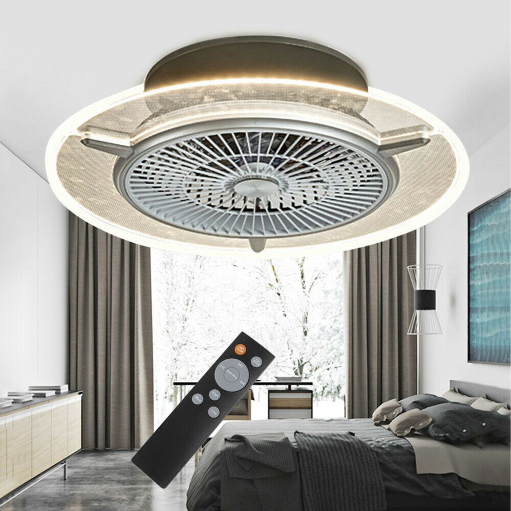 LED Decken Ventilator Fl/ügel klappbar Tageslicht FERNBEDIENUNG Timer Lampe silber wei/ß V-TAC 7929