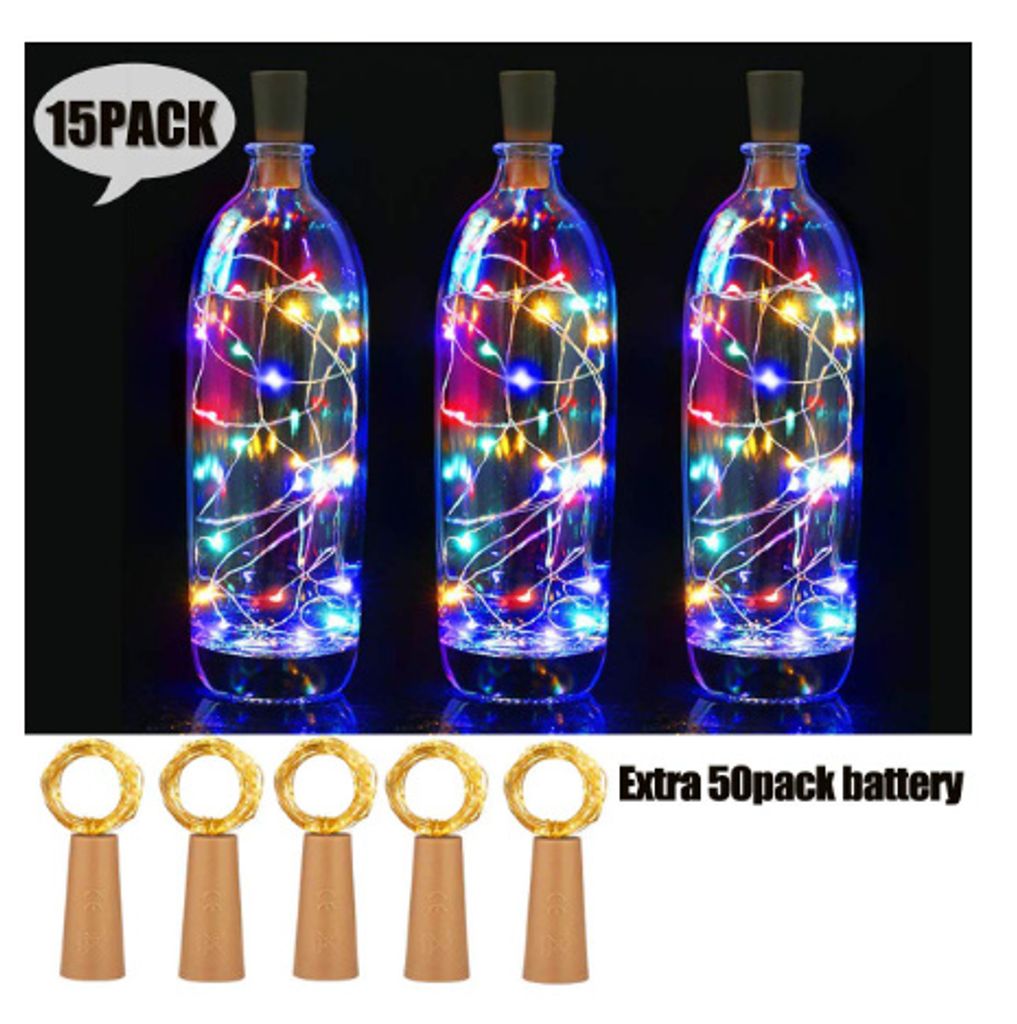 LED Lichterkette TIMER Flaschenbeleuchtung DewDrops Flaschenlicht Deko DIY
