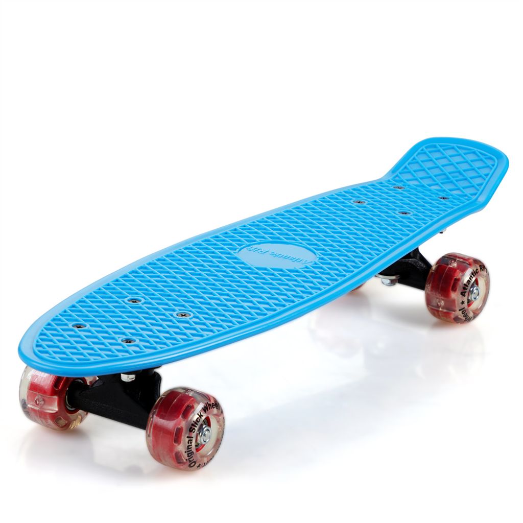 Deuba Skateboard 22 Retro Board Kickboard Cruiser Komplettboard Minicruiser Street Pennyboard LED