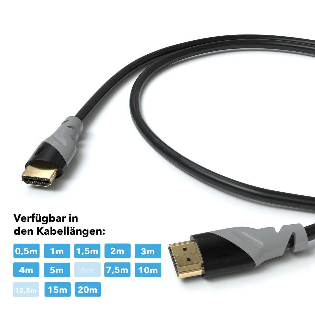 HDMI Kabel 2m 1.4a High-End 3D Ethernet Full HD LCD LED TV Monitor Fernseher