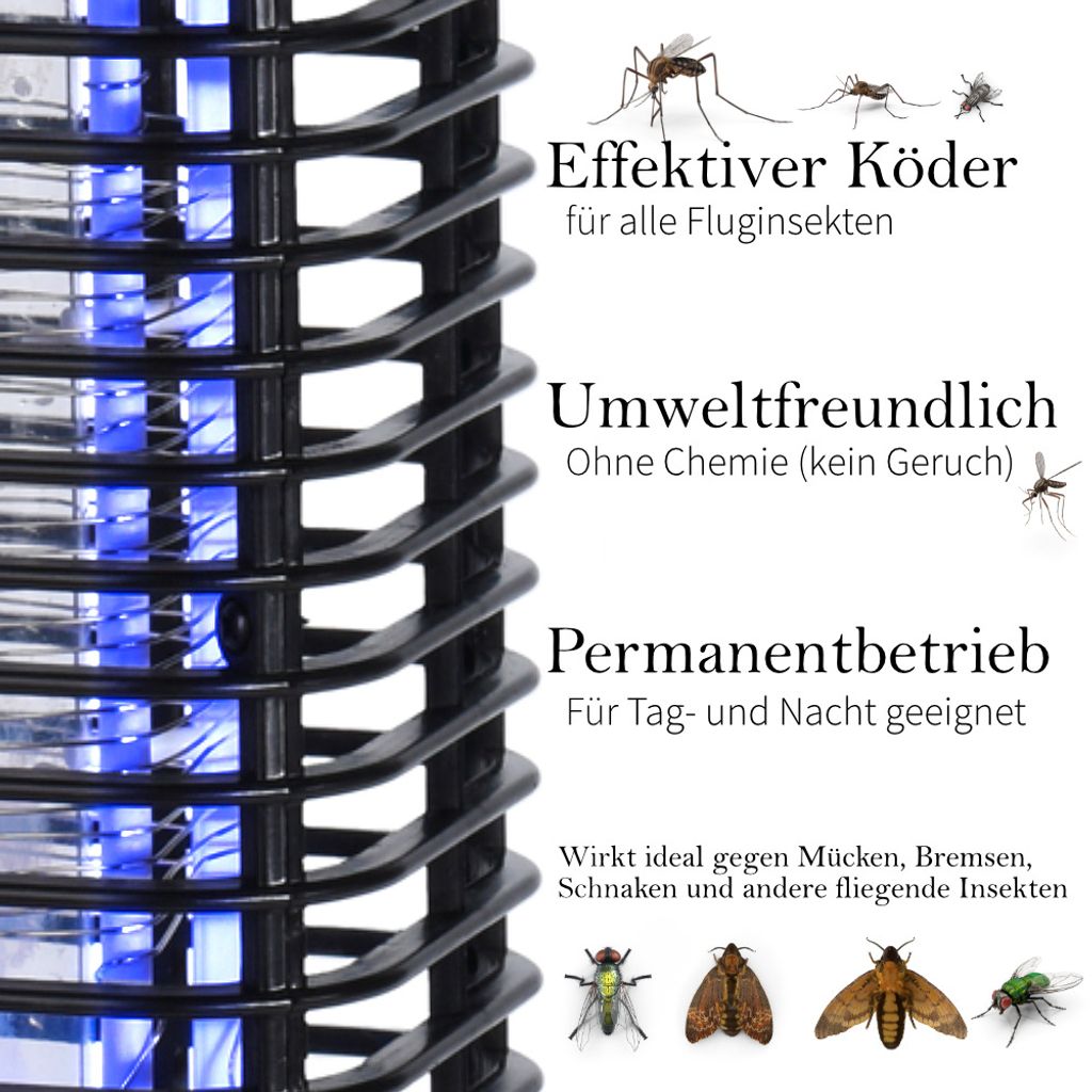 f/ür Wintergarten und Wohnwagen com-four/® elektrischer Insektenvernichter Insekten- Indoor Anti-M/ückenlampe Moskito- und M/ückenkiller zum Aufh/ängen