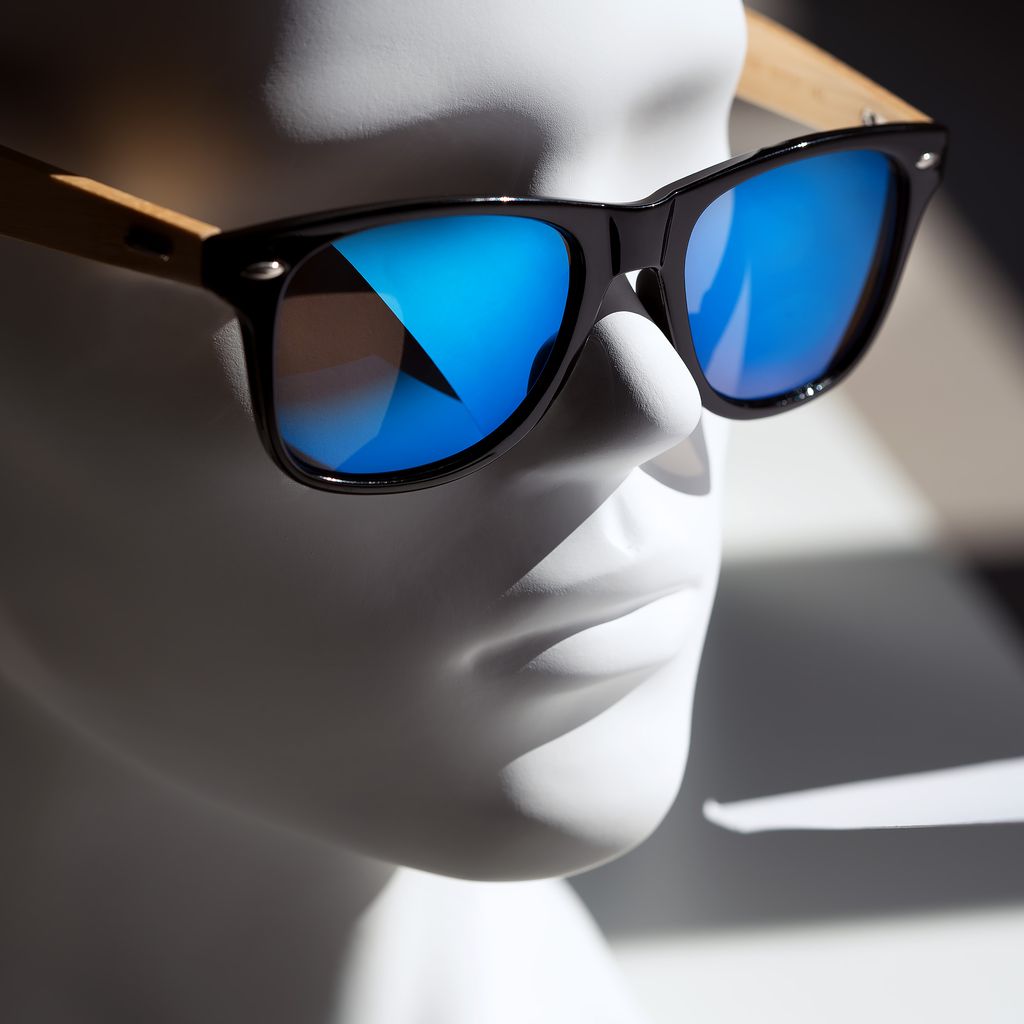 UV 400 Schutz Sonnenbrille mit Bügeln in Bambusoptik