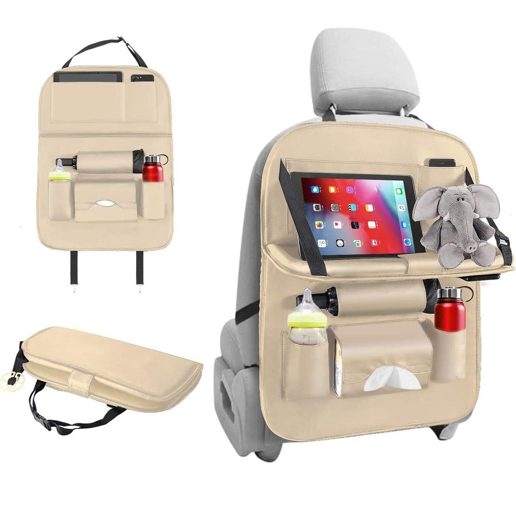 Auto Rücksitz Organizer Kick-Matten-Schutz Rückenlehnenschutz mit Tablet Fach