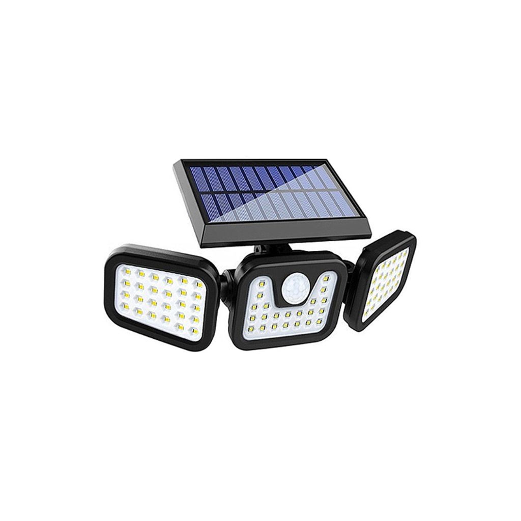 100 LED Solarleuchte Solarlampe mit Bewegungsmelder Außen Fluter Wandstrahler