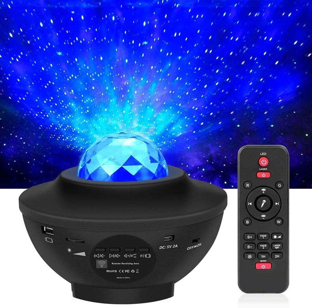 Sternenlicht mit Fernbedienung Sternenhimmel Projektor Timer LED Galaxy Light Kids-Nachtlicht integrierter Bluetooth-Lautsprecher Sprachsteuerung
