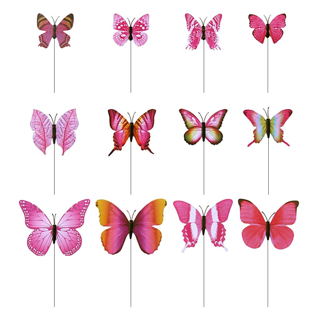 50er SET Gartenstecker Schmetterlinge Für Garten Blumentopf Balkon Dekor