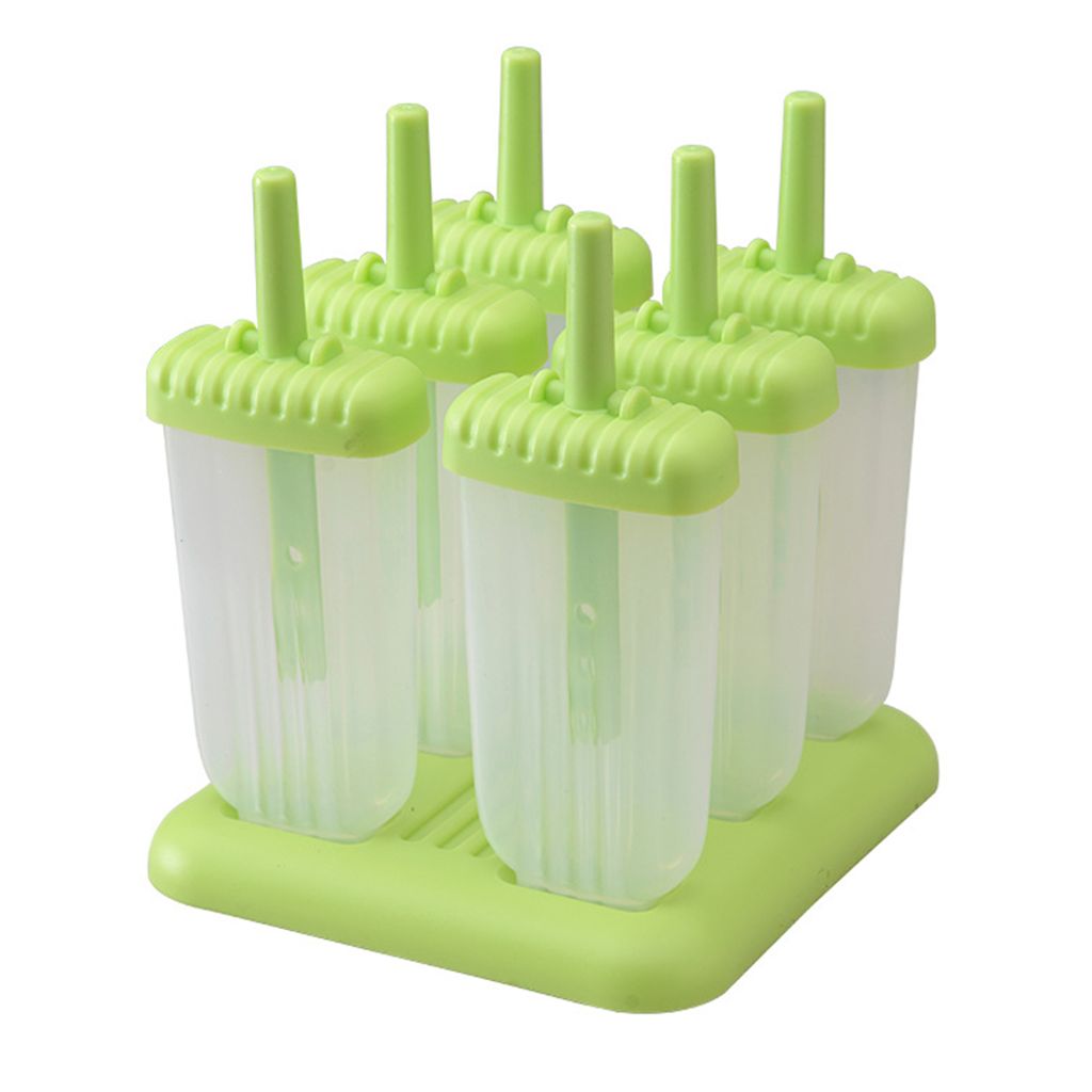 6 Popsicle Formen EIS am Stiel BPA Frei Set Silikon Eisw/ürfelform MMTX Eisformen Gr/ün LGFB Gepr/üft und Bra Frei mit Reinigungsb/ürste