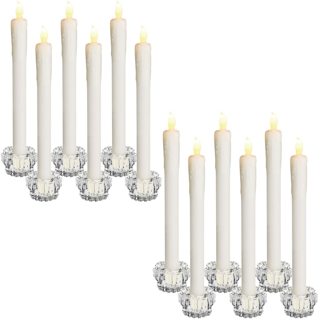 2er Set Kerzenhalter aus Glas für Stabkerzen Kerzenständer Tafelkerzen