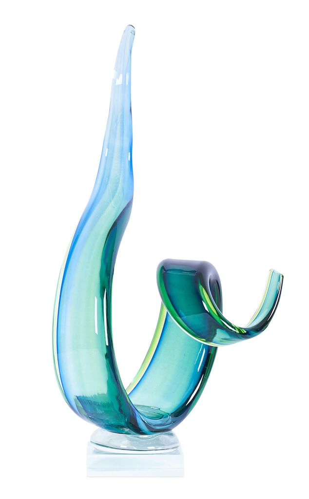 Designer Skulptur aus Glas 26x13cm Hochwertiges Unikat Design Glasskupltur