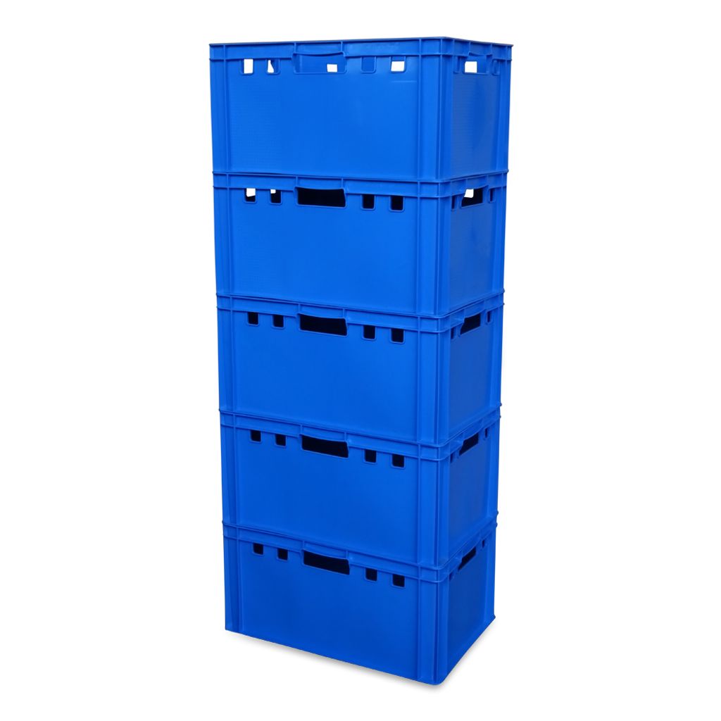 5 x E2-Kiste Stapelbox Kunststoffbehälter Box Kiste Eurobox Lagerbox schwarz NEU