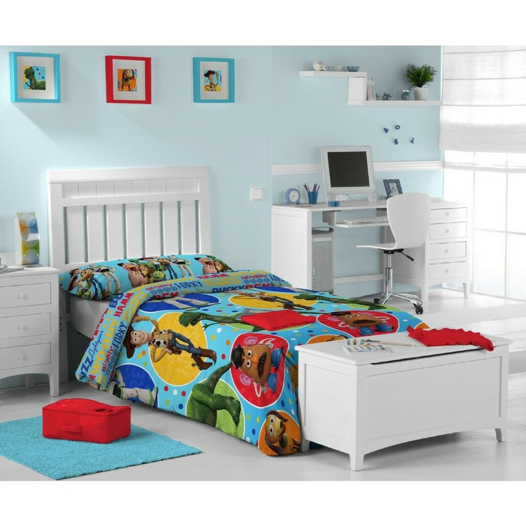 mehrfarbig Bettbezug f/ür Doppelbett Disney Toy Story 4 /„Die Rettung/“ Wendebettw/äsche-Set f/ür Einzelbett//Doppelbett Polyester