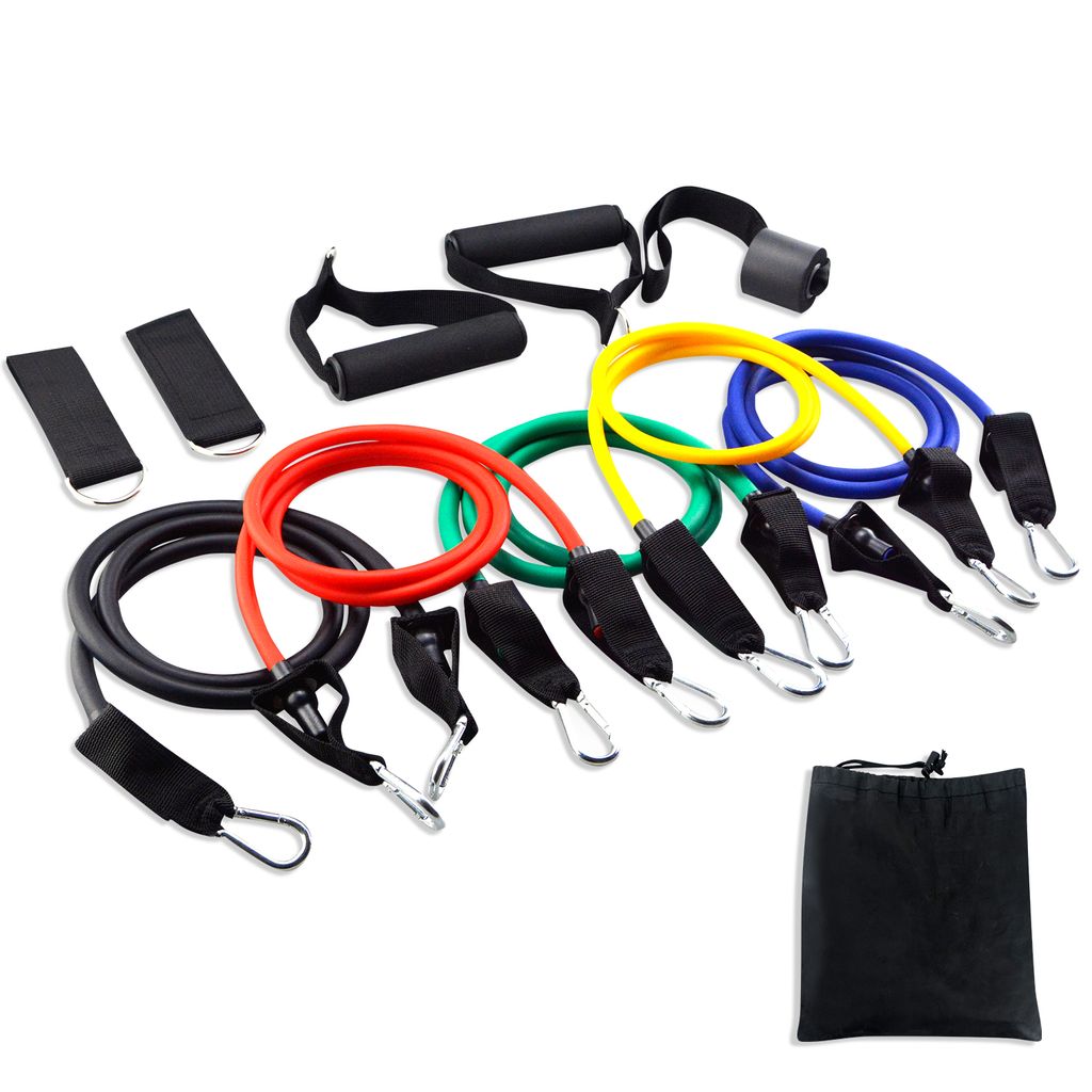 11 Stück Widerstandsbänder Gymnastikband Fitnessbänder Resistance Expander 120cm
