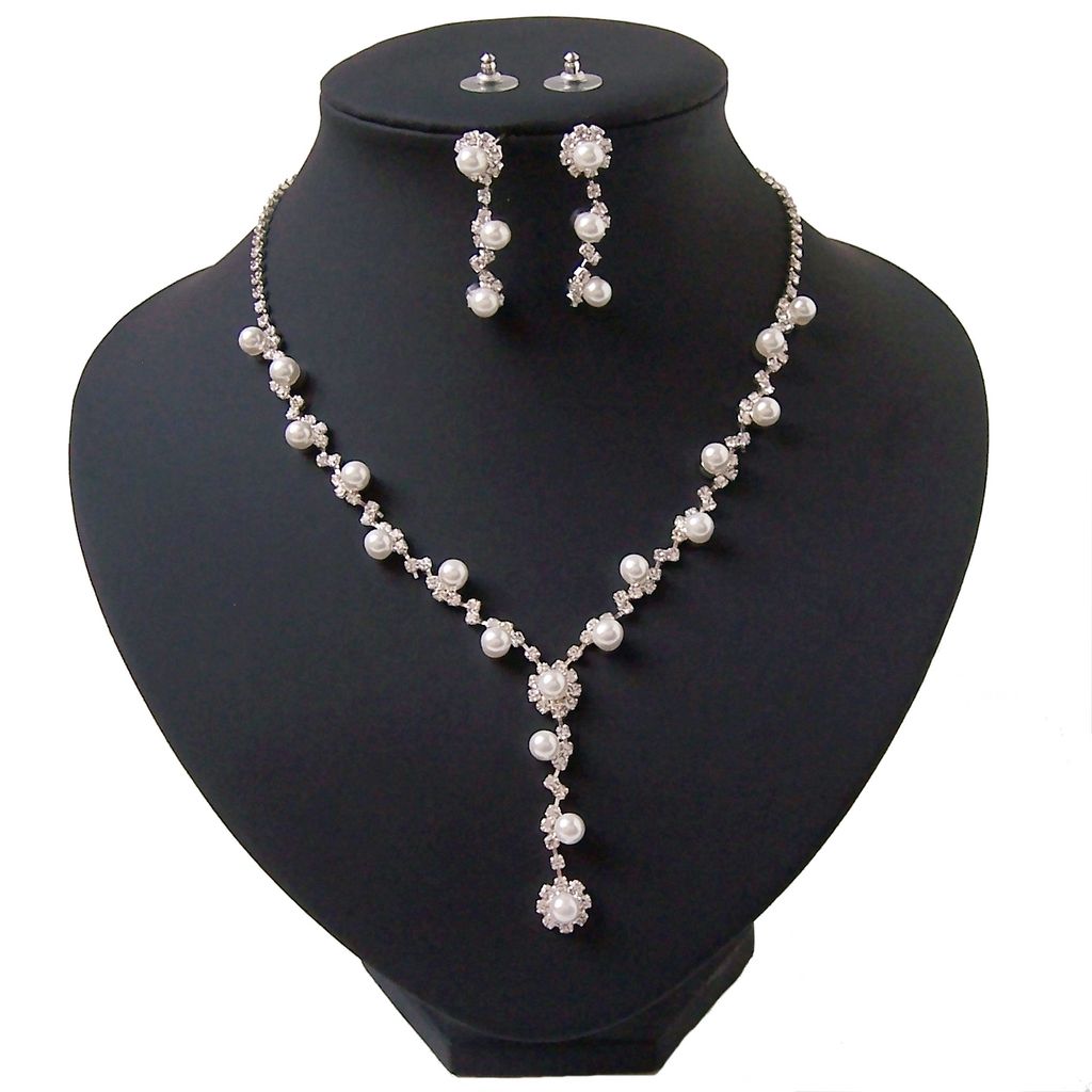 Halskette-Ohrringe Geschenkset Damen Rot Silber Schmuck Set