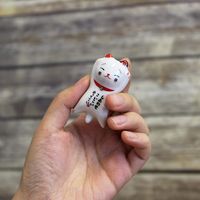 Glückliche Katze Stäbchen Halter japanische Keramik Stäbchen Pflege Keramik XJ