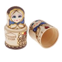 10Tlg Russische Matroschka Matrjoschka Holz Puppe Baby Kinder DIY Spiezeug DE