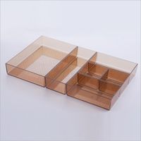 InnoGear 4 Stücke Getrennte Schublade Organizer Ordnungssystem mit 4-Größen-Aufbewahrungsboxen aus durchsichtigem Kunststoff Divider Make-up Organizer für Küche Büro Schminktisch