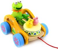 Auto mit Rad Push und Pull Spielzeug Nachziehspielzeug Ziehtiere ab 1 Jahr f/ür Babys Kleinkinder Hase FakeFace Baby Trommel Kaninchen Frosch Spielzeug Nachziehtier aus Holz