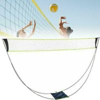 RIXOW Badmintonnetz Tragbares Volleyballnetz Federbällenetz für Strand Innenhof Outdoor Sports mit Stand-Tragetasche Faltbares Sportnetz 