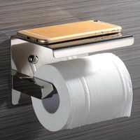 Edelstahl WC Papierhalter Toilettenpapierhalter Rollenhalter Silber
