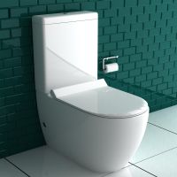 Wassersparenden 2-Mengen-Sp/ülsystem 3 oder 6 L f/ür Badezimmer Ecke Soft-Close-Mechanismus pedkit Stand-WC Keramik Stand Toilette Bodenstehend Toilette Schwarz 39 x 68 x 79 cm