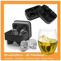 Totenkopf EIS f/ür Cocktails Longdrinks 2er Set Whiskey und Halloween barmate 3D Skullhead Silikon Eisw/ürfelform