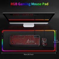Tastatur Wasserdicht Rutschfest Mouse Matte für PC 800 x 300 mm LED Mousepad mit 12 Beleuchtungs-Modi Gamer RGB Gaming Mauspad 