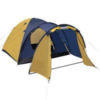 vidaXL Zelt für 4-Personen Grau Campingzelt Familienzelt Trekkingzelt Strand