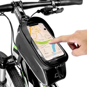 Fahrradtasche Rahmen Handytasche mit Sonnenblende Kopfh/örerloch und TPU Touchscreen f/ür Smartphones bis 7.0 Zoll Kriogor Fahrrad Rahmentasche Wasserdicht