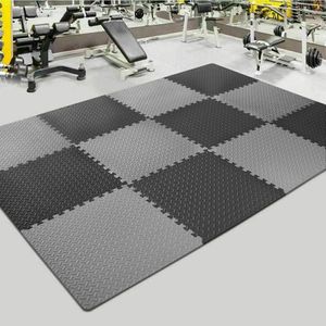 vidaXL 6X Bodenmatte 2,16 m² Eva-Schaum Schwarz Schutzmatten Puzzlematten Bodenschutzmatten Sportmatten Unterlegmatten Fitnessmatten 