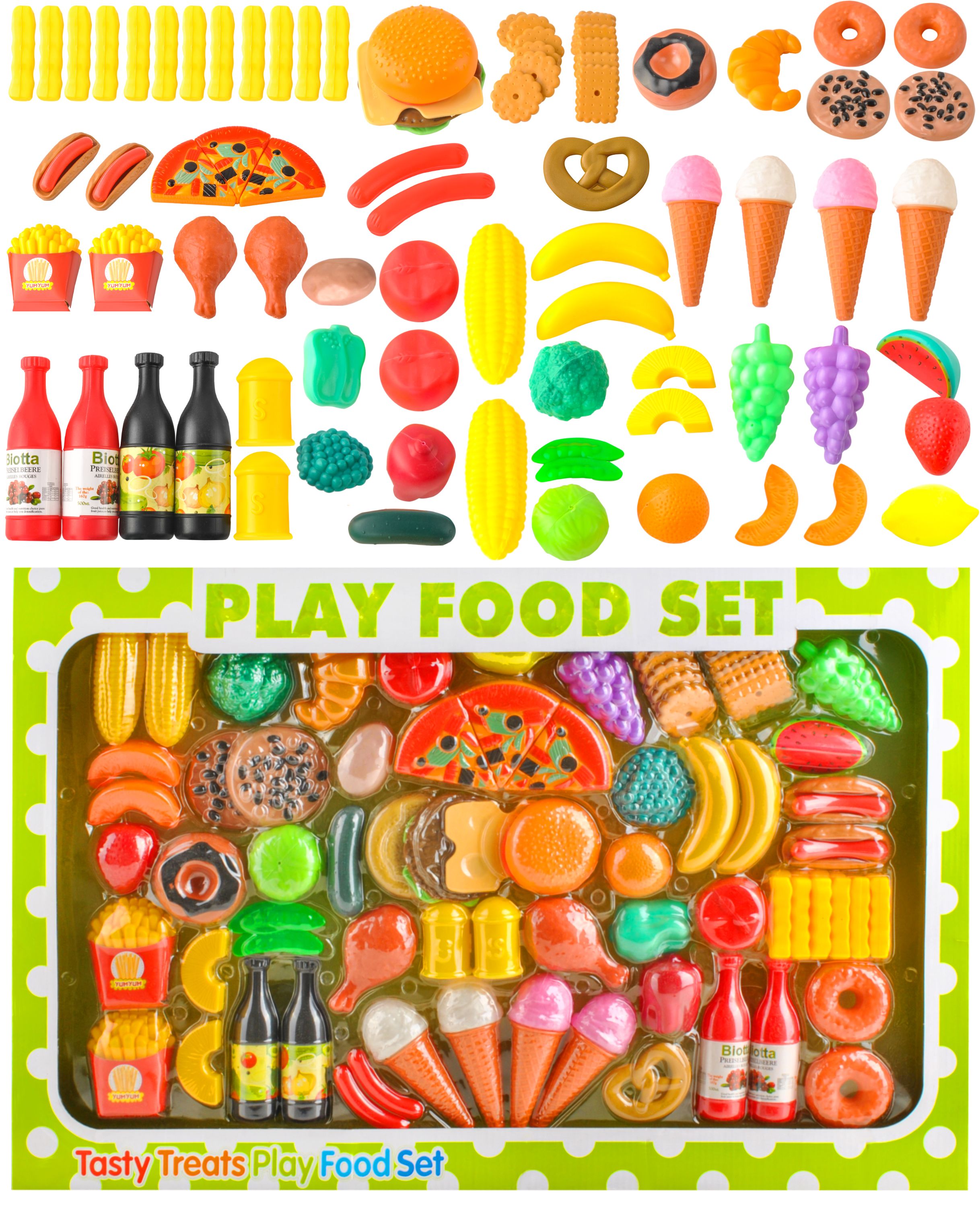 8er Kunststoff Essen Lebensmittel Kinderküche Spielküche Küchenspielzeug