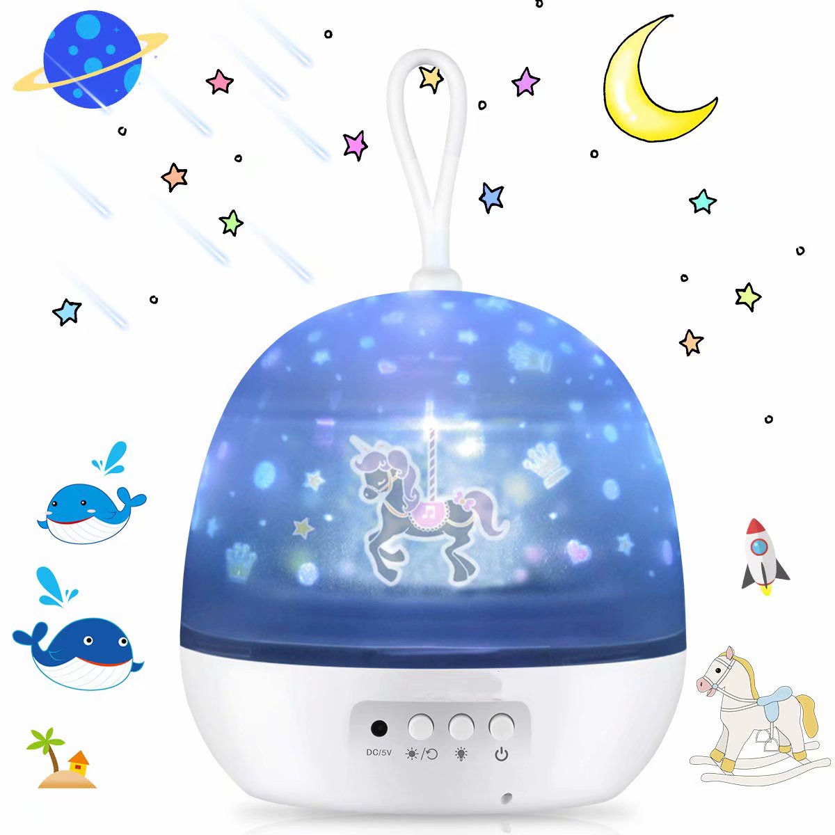 WOWDSGN LED Sternenhimmel Projektor Lampe Kinder Nachtlicht 360° Rotierend Ozeanwellen Stimmungslicht mit Polarlicht Bluetooth Lautsprecher mit Fernbedienung Ideal für Schlafzimmer Party etc. 
