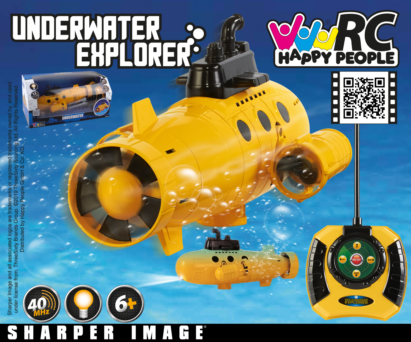 Wasserdichte RC Submarine-Funk-Fernbedienung Boot Spielzeug mit 3 LED-Leuchten