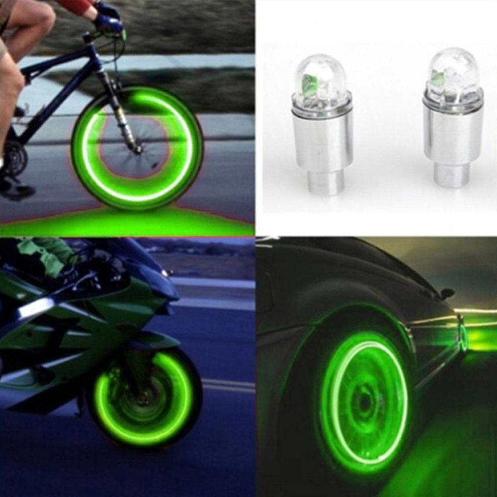 JohnJohnsen 1PCS LED Super Bright Fahrrad Fahrrad Reifen Radventil Kappe Licht LED Reifen Reifen Ventilkappen Rad Speichen Licht