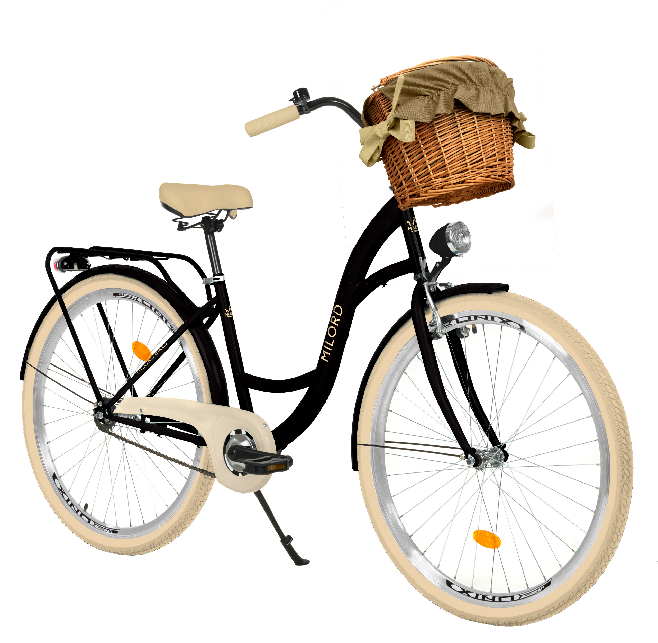 26 Zoll 7-Gang Rosa Komfort Fahrrad mit Korb und Rückenträger Vintage Hollandrad Cityrad Milord Damenfahrrad Retro Citybike 